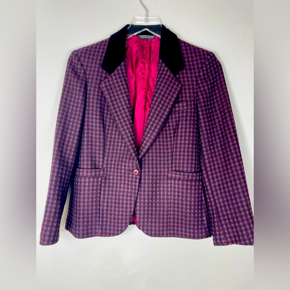 Vintage Wool Plaid Blazer by Back Bay Collection